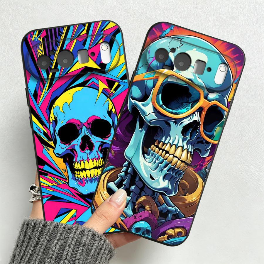 Phone Cases Google Pixel 9A - Neon Pop Art Skull Case for