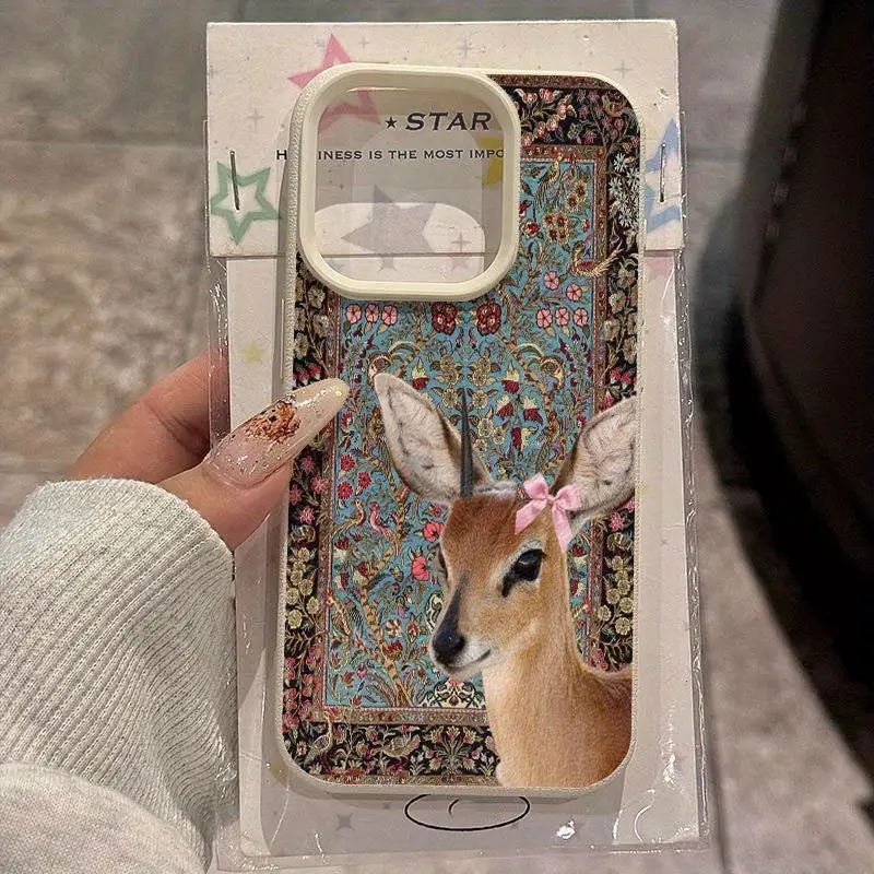 Phone Cases Vintage - Vintage Deer Lichee Silicone Pattern Phone