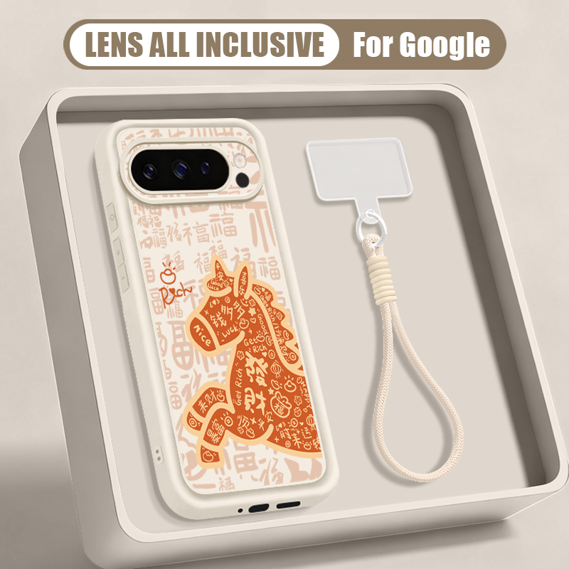 Phone Cases Google Pixel 9A - Cute Foal Print Wrist Strap Lanyard