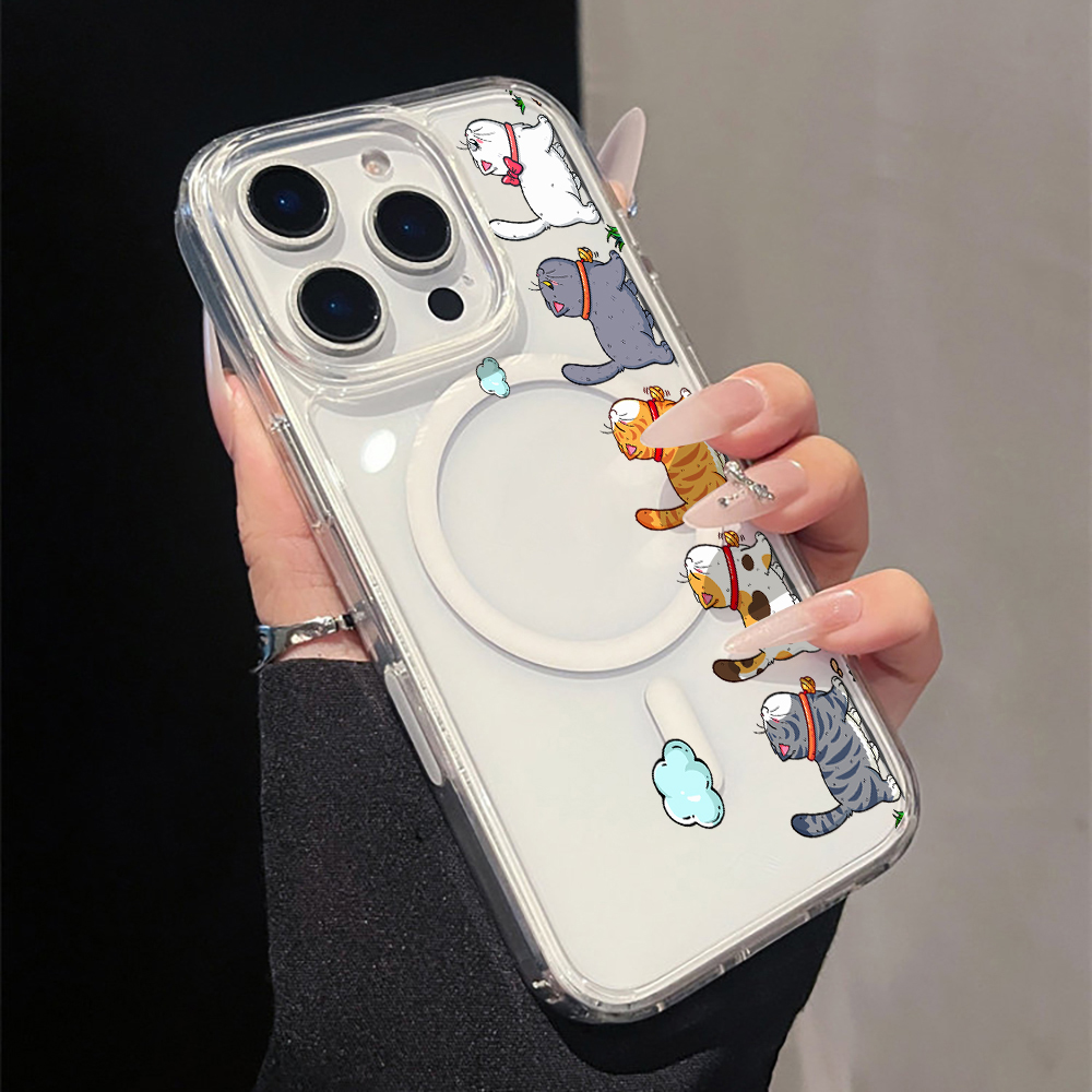 Phone Cases Cute Iphone 13 - Cute Cartoon Cat Clear Phone Case