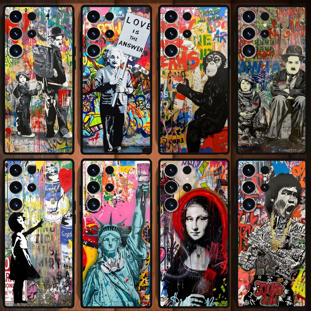 Banksy Graffiti Art  Phone Cas - Phone Cases Samsung S24 recension och pris