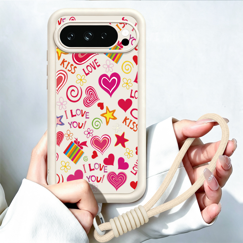 Love Hearts Pattern Phone Case - Phone Cases Google Pixel 9A recension och pris