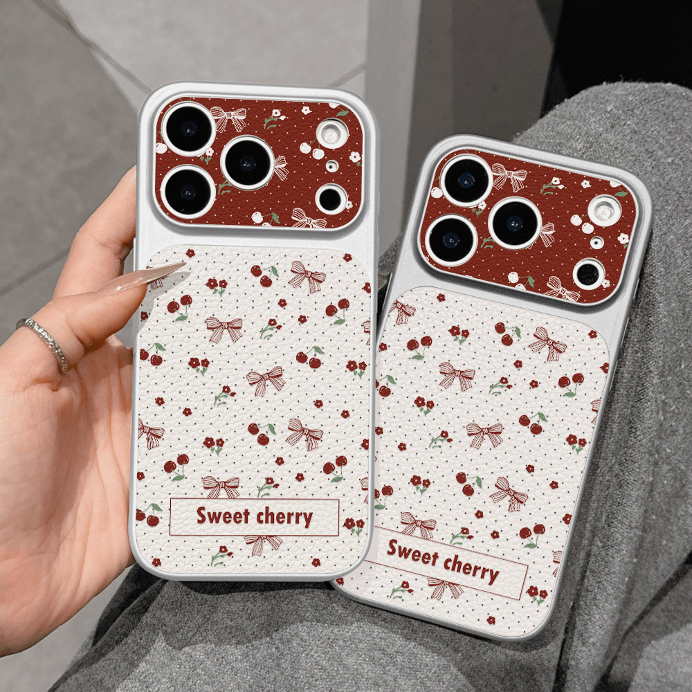 Sweet Cherry Bow Leather Phone - Phone Cases Cute Iphone 13 recension och pris