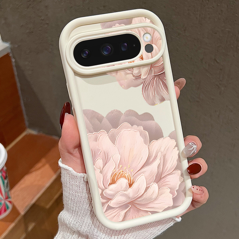 Pink Flowers Patterned Soft TP - Phone Cases Google Pixel 9A recension och pris
