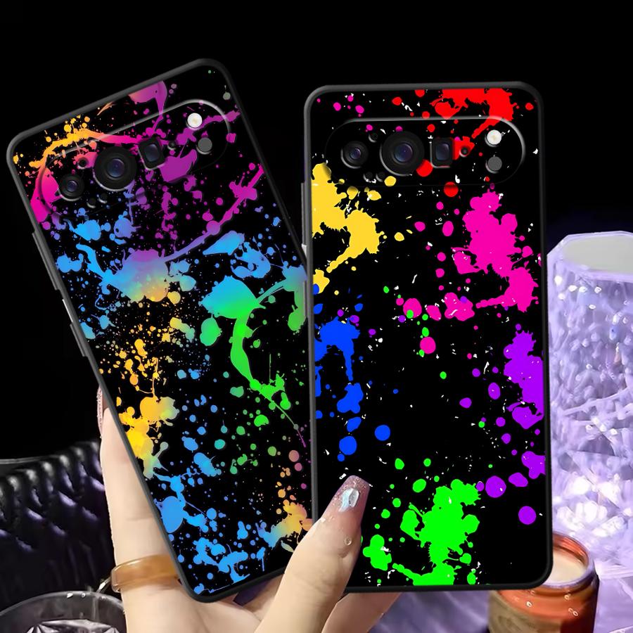 Rainbow Paint Splatters Funda  - Phone Cases Google Pixel 9A recension och pris