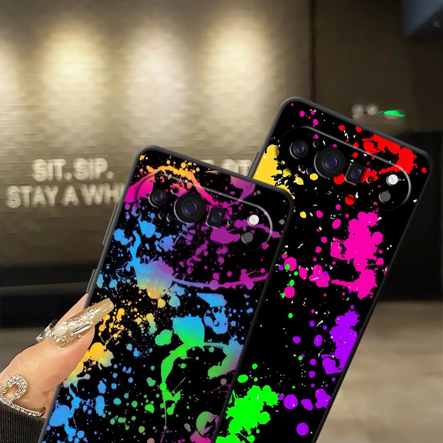 Rainbow Paint Splatters Funda  - Phone Cases Google Pixel 9A recension och pris