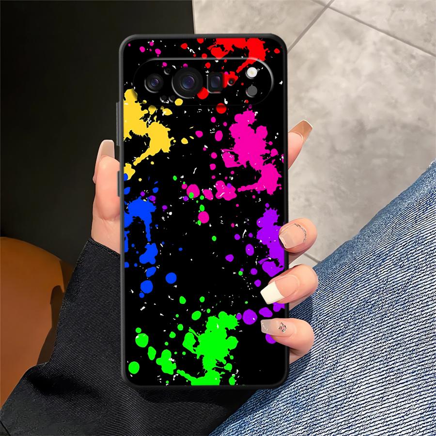 Rainbow Paint Splatters Funda  - Phone Cases Google Pixel 9A recension och pris